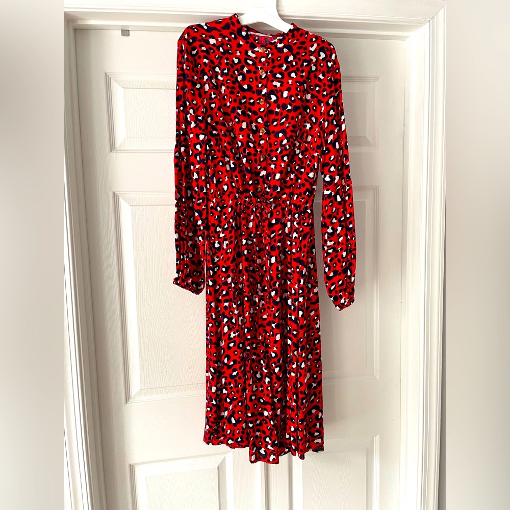 Stylish Red Leopard Print Dress